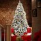 Casafield Realistic Snow-Flocked Pine with White and Multicolor LED Lights, 9 Light Sequence Artificial Holiday Christmas Tree with Sturdy Metal Stand